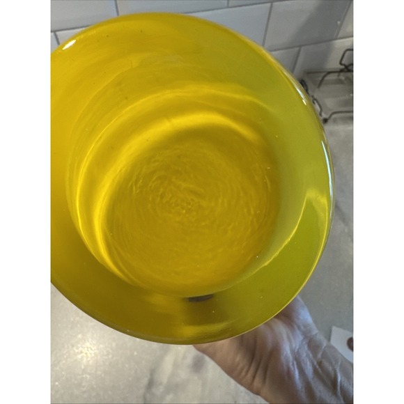 Dansk Rio 60 oz Wavy Handblown Glass Pitcher Bright Yellow NEW - Picture 7 of 9